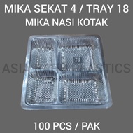 Mika rice box with 4 compartments Mika Tray/ size 18x18