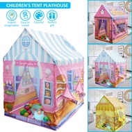 Kids Playhouse with Roll-up Door Colorful Cute Playhouse Tent Large Size House Play Tent Detachable Foldable Castle Play Tent