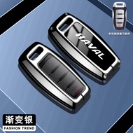 Zinc Alloy Glossy Mirror Gradient Car Key Case Cover Smart Keyless Remote Fob Shell Keychain TPU Pro