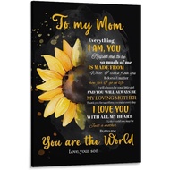 Sunflower Signflower Son To Mom Canvas Sign Gift For Moms Poster Canvas Wall Art Design Living Room 