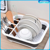 [Ahagexa] Dish Drainer with Drainer Board , portable Dish Drainer ,Collapse Dish Drying Rack for campers travel