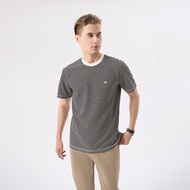 LTD เสื้อยืดลายทาง ผู้ชาย สีดำ | Striped T-shirt | 00952