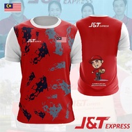 red color Malaysia new edition J&T EXPRESS 3D POLO SHIRT