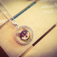 柴犬水晶球項鍊x黑柴