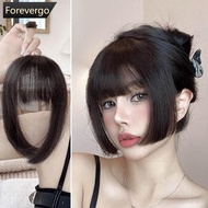 FOREVERGO Cute Princess Bangs Wig Middle Part Wig Piece Two Sides Wig Piece Naturally Trimmed Fringe