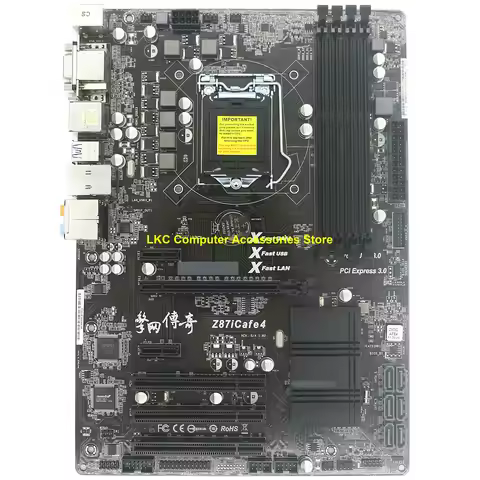 For ASRock Z87iCafe4 Motherboard 32GB HDMI LGA 1150 Z87 ATX Mainboard support i7 i5 i3 4790 4770 459