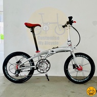 Crius Velocity 22” 10 Gear Shimano Tiagra Silverock Schwalbe Ridea Stone Silver Red Folding Foldable Foldie Bicycle Bike