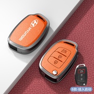 Zinc Alloy Hyundai Car Key Case Cover Keychain Genuine Leather Style For Hyundai HB20/i10/Elantra/Tu