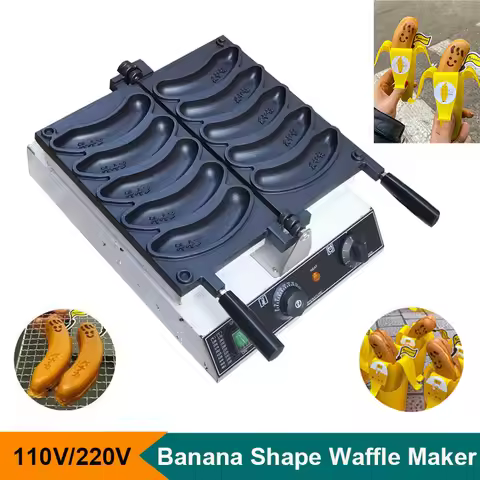 Commercial 220V 110V Banana Shaped Waffle Maker Non-Stick Coating Tokyo Bananaki Cake Baking Making 