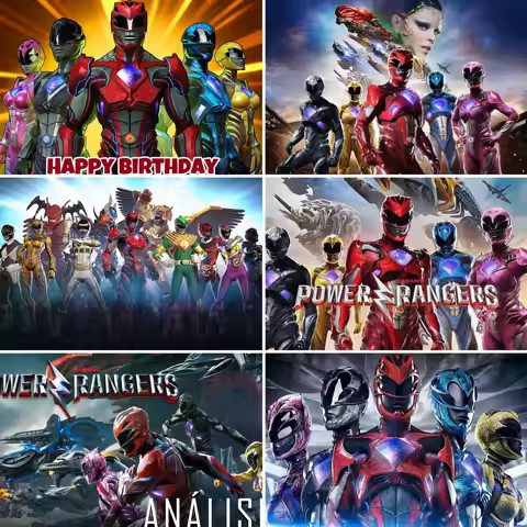 Cartoon Power&ranger Theme Kids Birthday Party Banner Background Birthday Party Room Decoration Back