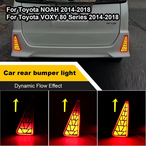 LED Car Rear Bumper Reflector Lamps Dynamic Light Brake Light For Toyota NOAH VOXY 80 Series 2014 20