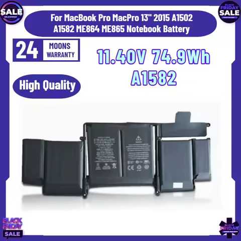 11.40V 74.9Wh Laptop Battery for MacBook Pro MacPro 13" 2015 A1502 A1582 ME864 ME865 Notebook Batter