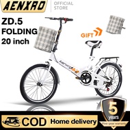 AENXRD Folding Bike (20") Speed-shifting bicycle with a rear seat Adult bicycles 自行車