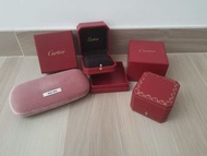 Cartier 戒指盒x2/ Miu Miu 眼鏡盒x1/ Rolex 錶盒x1/ Tutor 錶盒x1/ Cartier 首飾絨布袋仔x1