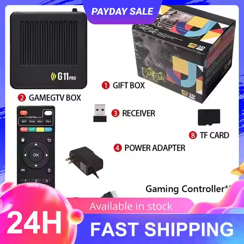 Multiplayer Arcade Console with Wireless Dual Controllers Emulator Console 4K HDMI-Compatible Output