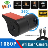 360° Rotating Wi-Fi DVR HD 1080P Car DVR Night Vision Dashcam
