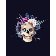 SHIRT DESIGN IDEA TEMPLATE [EDITABLE] Beige Creative Skull Halloween T-Shirt