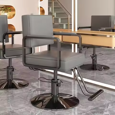 Adjustable Black Barber Chair Brown Nordic Backrest Vintage Barber Chair Swivel Adjustable Cadeira B