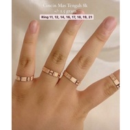 Herme Rosegold Gliter Sand Gold Ring 375
