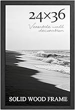 PEALSN Soild Wood 24x36 Poster Frame, Black Poster Frames 24 x 36 inches for Wall Mounting Display