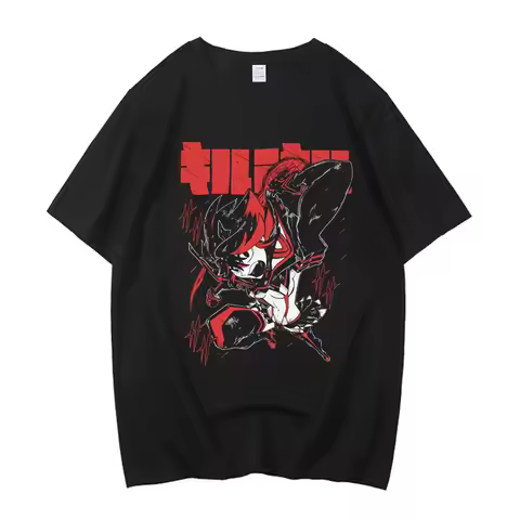 Kill La Kill Ryuko T-Shirt Girl Anime Ryuko Matoi Senketsu Black Shirt 100% Cotton High Quality Stre