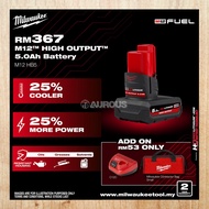 MILWAUKEE M12 HIGH OUTPUT 5.0Ah RED LITHIUM-ION BATTERY M12 HB5.0