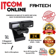 FANTECH LUMINOUS C50 2K QHD UP TO 60FPS 5MP  BUILT-IN MICROPHONE WEBCAM BLACK