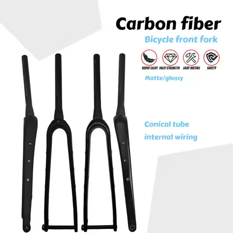 Ultra-light T800 Carbon Fiber Gravel Bike Fork Matte Finish 700C Open 100mm Bicycle Fork Tube Steere