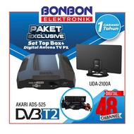 BUNDLING AKARI SET TOP BOX ADS 525 + ANTENA DIGITAL PX UDA-2100A-mirakuruu.id