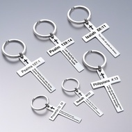 Stainless Steel Letter Keychain Bible Verse Keychain Scripture Keyring
