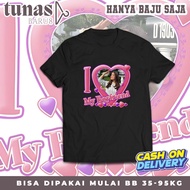 Men's Adult T-Shirt I Love Aqeela Calista MotifWanita, 24s Combed Material AestheticDesign