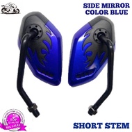 MOTORSTAR Nicess 110 / Motorcycle Side Mirror Short stem - H2680 Color Blue Universal For /
