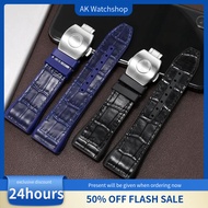 HOT SALE 28mm High Quality Nylon Genuine Leather Silicone Watchband Black Blue Folding Buckle Watch 