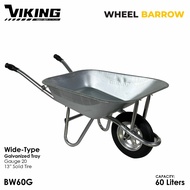 Wheelbarrow Galvanized Wide-Type 13inch Solid Tire 60 Liters Garden Cart Trolley