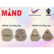 MIND 13A PLUG TOP / MIND 15A PLUG TOP / FIRE RETARDANT / FULL SIRIM APPROVED / MODEL : 2881 & MODEL 