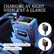 120W Car Charger Adapter Retractable Car Charger 4 in 1Fast Charging Car Charger Adapter Quick Charg