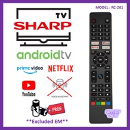 Compatible Sharp Aquos Smart UHD Android TV Remote Control RC201 Remote TV Sharp Smart TV Aquos EK2X