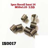 1Pcs Recoil Bolt 14 M10X1.25 1.5D Automotive Bolt