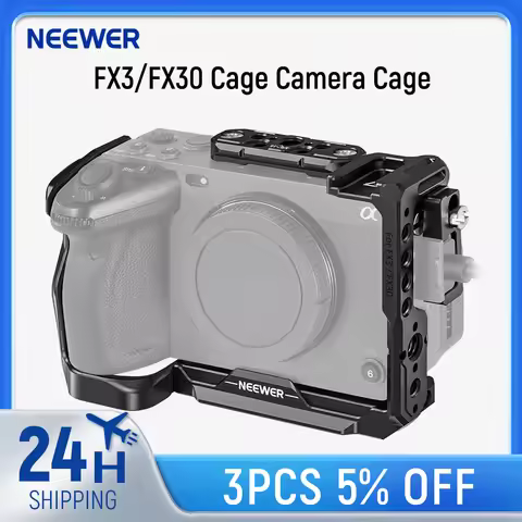 NEEWER FX3/FX30 Camera Cage with Cable Clamp, NATO Rail, 3/8 ARRI Positioning Holes For Sony FX3 FX3