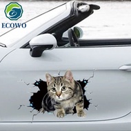 AQUAGEM Car 3D Cat Stickers, 3D Cat Universal Cat in The Crack Sticker, Car Accessories PVC Funny Wa