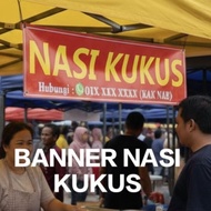 BANNER NASI KUKUS (SIZE 8X2 /8x3/10X2/10x3) Fast Print Fast Delivery