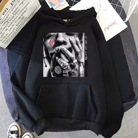 Asap Rocky Hoodie Women Harajuku Vintage Streetwear Loose Hoodies Unisex Autumn Winter Aesthetic Cas