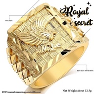 Royal Jewelry Fashion Accessories Cincin Golden Spreading Wings Flying Eagle Opening Adjustable Emas 916 Men's Luxury Ring Y826