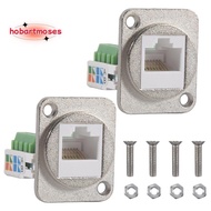 2PCS RJ45 Panel Mount  Terminal Adapter, RJ45/8P8C Female Panel Mount Connector, RJ45 Solderless Ter