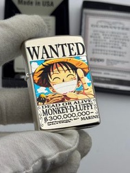全新Zippo「海賊王路飛」防風黃銅盔甲加厚雕刻煤油打火機節日禮物