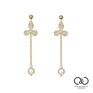 [C & C] Clover Lace Bright Ear Line (925 Silver Anti-Allergic) _ E-CC-Y020