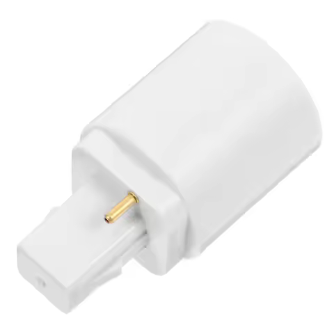 Heat Resistant G24d to E27 Socket Adapter Converts 2-Pin Base to Standard Screw-in Bulb Holder Compa