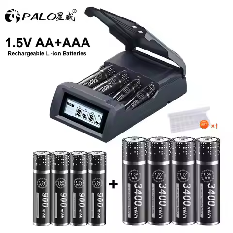 PALO Rechargeable Battery 900mWh AAA Rechargeable Battery 1.5V AAA and AA Rechargeable Battery 3400m
