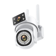 กล้องวงจรปิด สองเลนส์ wifi camera กล้องอินฟาเรด 360 องศา Full color FHD ดูผ่านมือถือ กล้องวงจรปิด เสียงสองทาง กันน้ํา CCTV