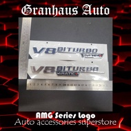 Mercedes Benz AMG Side Fender V8 Biturbo 4 Matic + Emblem Logo